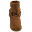 Minnetonka Double Fringe Side Zip Boot Dusty Brown (Women's) 3