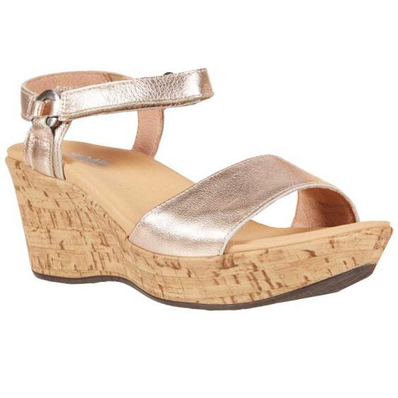 Naot Pier Wedge Soft Rose Gold Leather (Women's)
