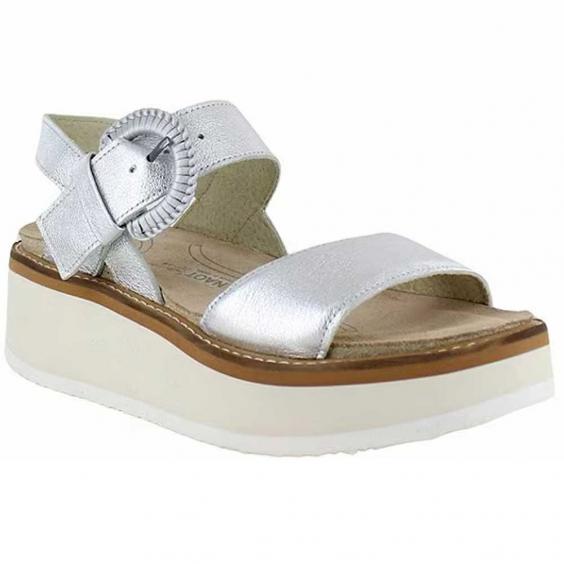 Naot Crepe Platform Sandal Soft Silver/ Off White Sole (Women's)