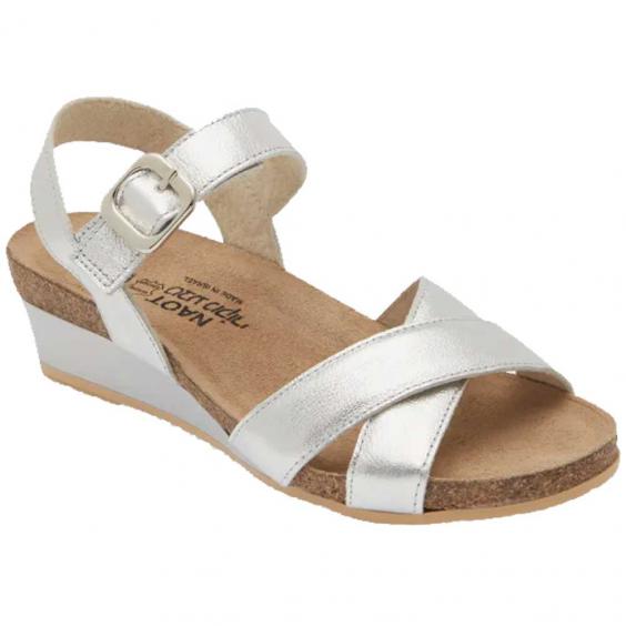 Naot Throne Wedge Sandal Soft Silver (Women's)