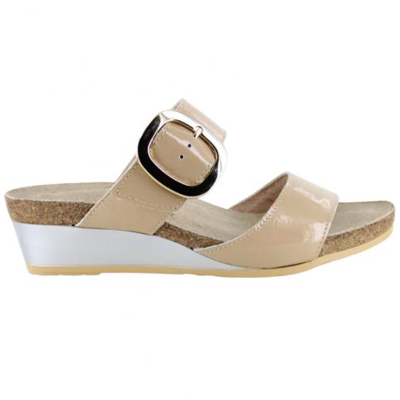 Naot Magic Wedge Slide Camel Crinkle Patent (Women's)