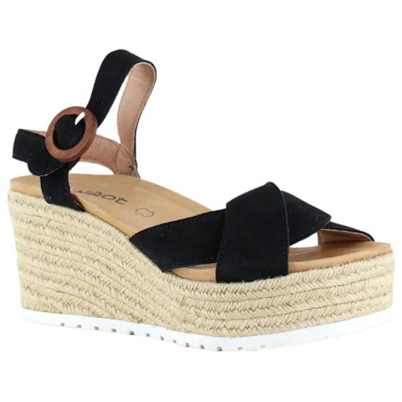 Naot Marbella Wedge Sandal Black Velvet Nubuck (Women's) Naot Marbella Wedge Sandal Black Velvet Nubuck (Women's)