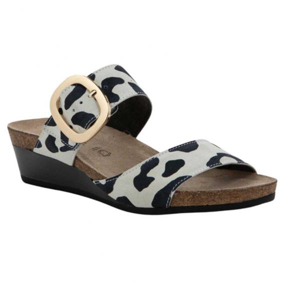 Naot Magic Wedge Slide White Leopard Suede (Women's)