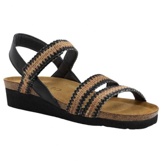 Naot Kayla Sandal Jet Black Leather/ Black/ Brown Raffia (Women's) Naot Kayla Sandal Jet Black Leather/ Black/ Brown Raffia (Women's)