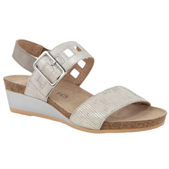 Naot Dynasty Wedge Sandal Platinum Striped/ Quartz Metallic/ Titanium (Women's)