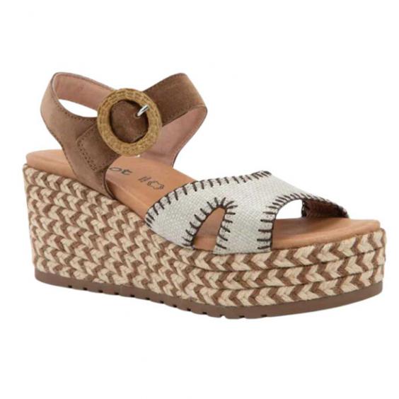 Naot Majorca Wedge Sandal Brown Cedar Suede/ Linen Raffia (Women's) Naot Majorca Wedge Sandal Brown Cedar Suede/ Linen Raffia (Women's)