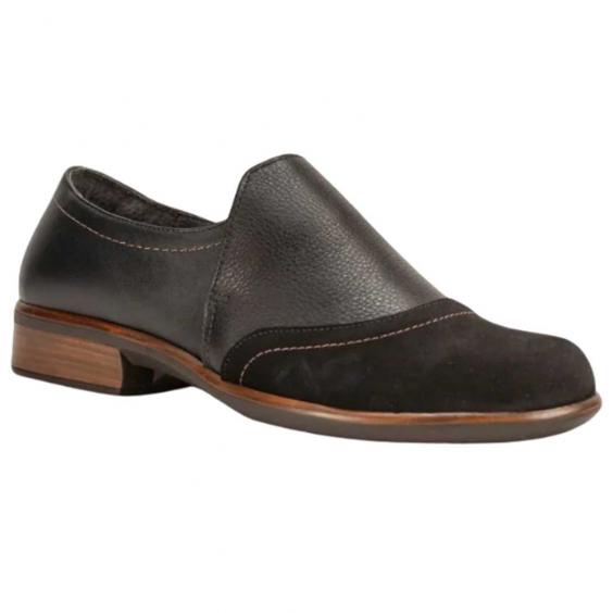 Naot Angin Loafer Black Velvet Nubuck/ Soft Black Leather (Women's)