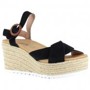 Naot Marbella Wedge Sandal Black Velvet Nubuck (Women's)