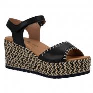 Naot Blanes Wedge Sandal Jet Black Leather (Women's)
