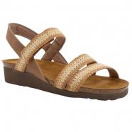 Naot Kayla Sandal Latte Brown Leather/ Latte/ Ivory Raffia (Women's)