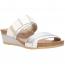 Naot Royalty Soft White and Silver Leather Sandal