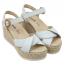 Naot Marbella Wedge Sandal White Leather (Women's) 4