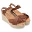 Naot Marbella Wedge Sandal Brown Peanut Leather (Women's) 4