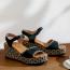 Naot Blanes Wedge Sandal Jet Black Leather (Women's) 3
