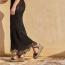 Naot Blanes Wedge Sandal Jet Black Leather (Women's) 4