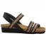 Naot Kayla Sandal Jet Black Leather/ Black/ Brown Raffia (Women's) 1