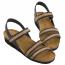 Naot Kayla Sandal Jet Black Leather/ Black/ Brown Raffia (Women's) 4