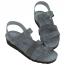 Naot Krista Sandal Graphite Striped Suede with Black (Women's) 4