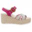 Naot Majorca Wedge Sandal Fuchsia Suede/Linen Raffia (Women's) 1
