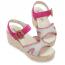 Naot Majorca Wedge Sandal Fuchsia Suede/Linen Raffia (Women's) 4
