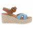 Naot Majorca Wedge Sandal Latte Brown Leather/ Light Denim (Women's) 1