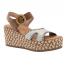 Naot Majorca Wedge Sandal Brown Cedar Suede/ Linen Raffia (Women's)