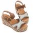 Naot Majorca Wedge Sandal Brown Cedar Suede/ Linen Raffia (Women's) 4