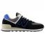 New Balance 574 Retro Sneaker Black/ Blue Agate (Men's) 1