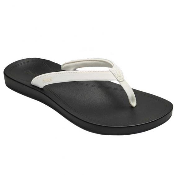 OluKai Uiki Flip-Flop Bright White/ Lava Rock (Women's)