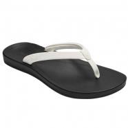 OluKai Uiki Flip-Flop Bright White/ Lava Rock (Women's)