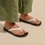 OluKai Uiki Flip-Flop Bright White/ Lava Rock (Women's) 4