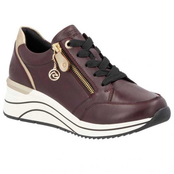 Remonte by Rieker D0T03 Wedge Sneaker Cerise/ Ginger-Gold (Women's)