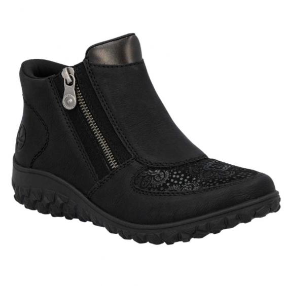 Rieker Bronia 59558 Ankle Bootie Schwarz/ Black (Women's)