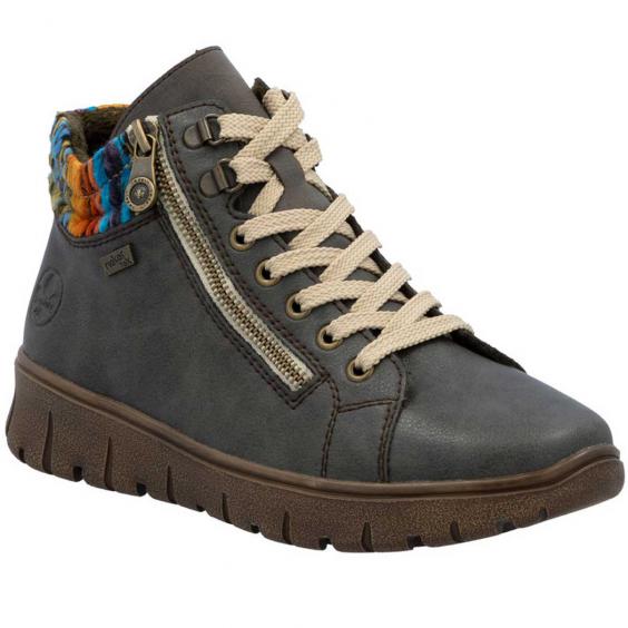 Rieker Heike N1305 Bootie Basalt/ Orange Multi (Women's)