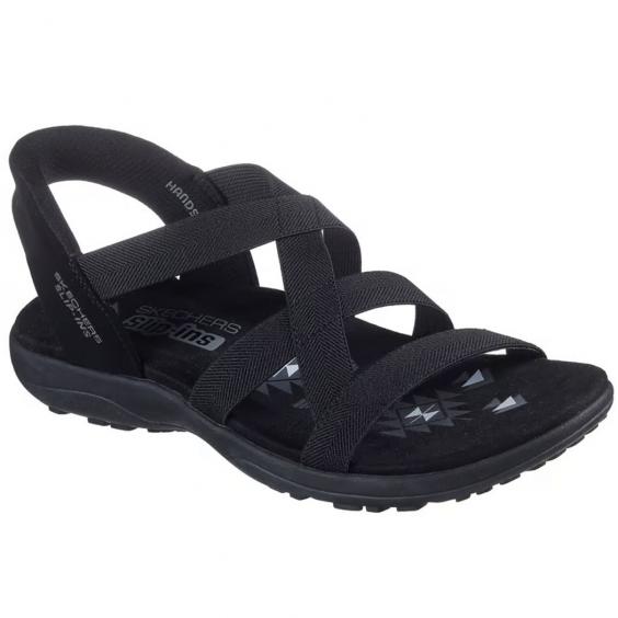 Skechers Slip-Ins Sandals: Reggae Slim- Stretch Flex Black/ Black (Women's)