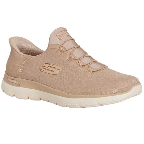 Skechers Slip-Ins: Arch Fit Summits Taupe Mesh/ Gold Trim (Women's)