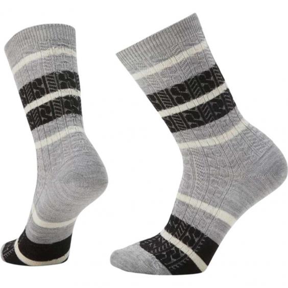 Smartwool Everyday Striped Cable Crew Light Gray (Unisex)