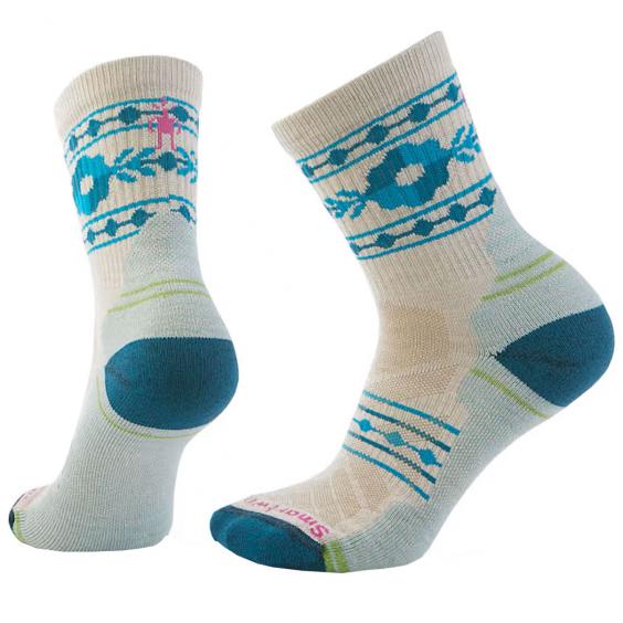 Smartwool Hike Light Cushion Retro Floral Mid Crew Socks Moonbeam (Women's)