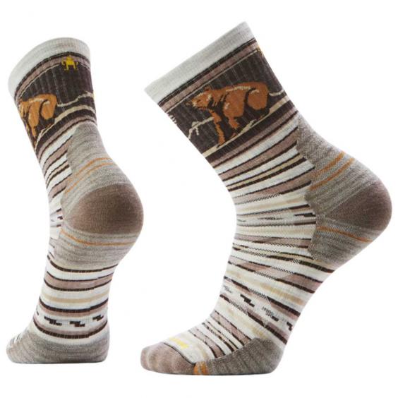 Smartwool Hike Targeted Cushion Bear Stripe Mid Crew Socks Ash (Men's)
