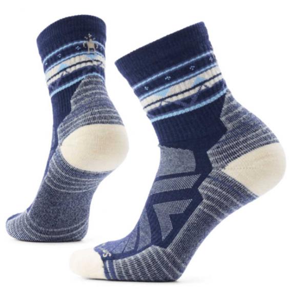 Smartwool Hike Light Cushion Zig Zag Valley Mid Crew Socks Deep Navy (Women's)