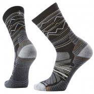 Smartwool Hike Light Cushion Mountain Range Crew Socks Charcoal/ Light Grey (Men's)