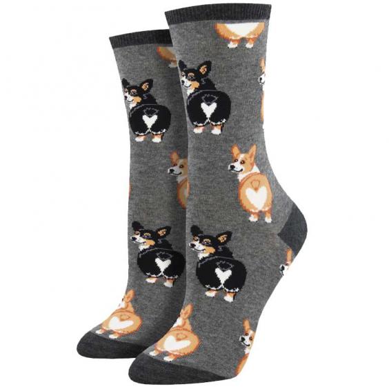 Socksmith Corgi Butt Charcoal Heather (Women's)