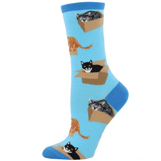 Socksmith Cat In a Box Socks Azure (Women's)
