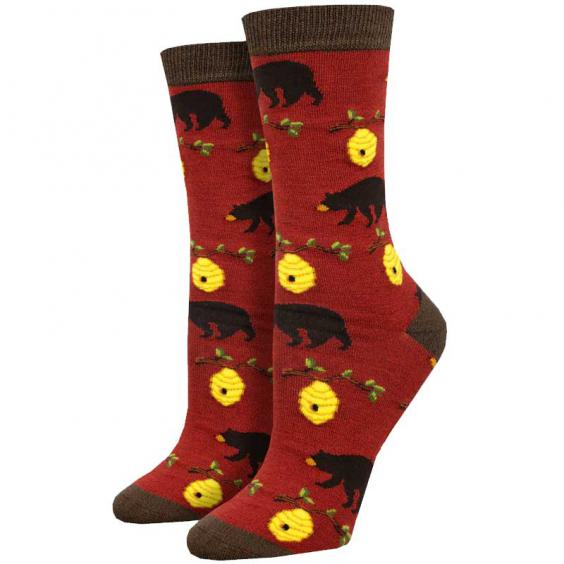 Socksmith Bears and Bees Socks Red (Women's)