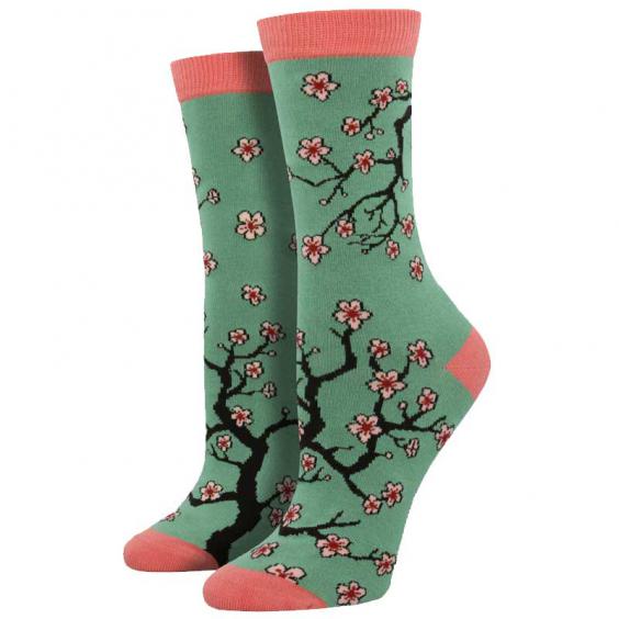 Socksmith Cherry Blossoms Light Jade (Women's) Socksmith Cherry Blossoms Light Jade (Women's)