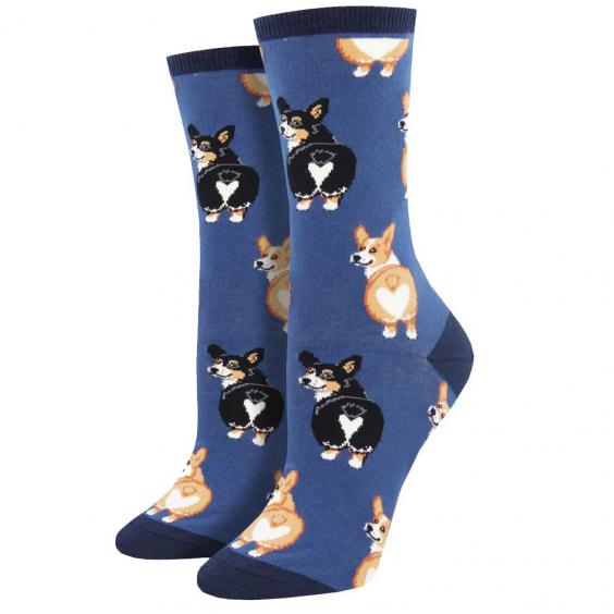 Socksmith Corgi Butt Sock Blue (Women's)