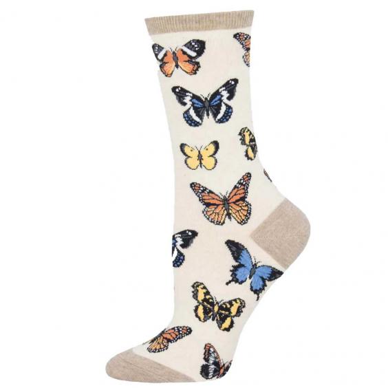 Socksmith Majestic Butterflies Ivory Heather (Women's)