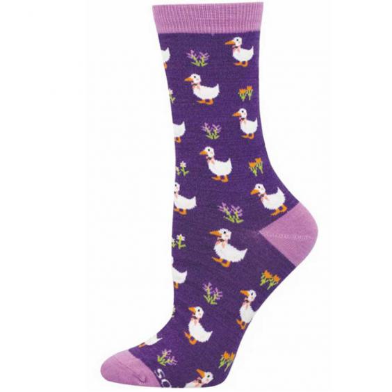 Socksmith Duck, Duck, Flower Purple Heather (Women's) Socksmith Duck, Duck, Flower Purple Heather (Women's)