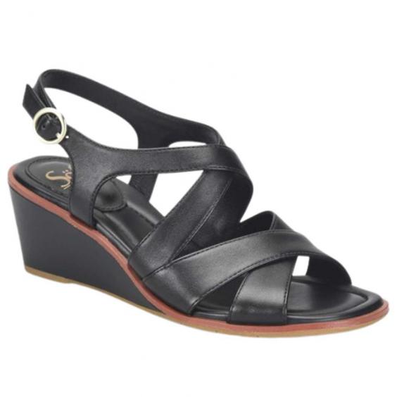 Sofft Gigi Wedge Sandal Black (Women's)