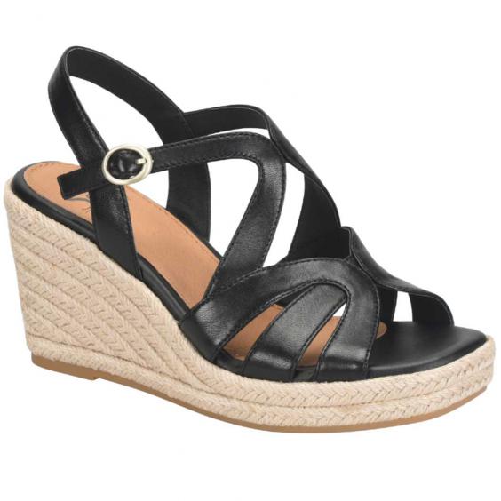 Sofft Norma Wedge Sandal Black (Women's)